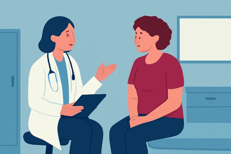 Paciente com diabetes sendo consultado sobre tratamento de varizes