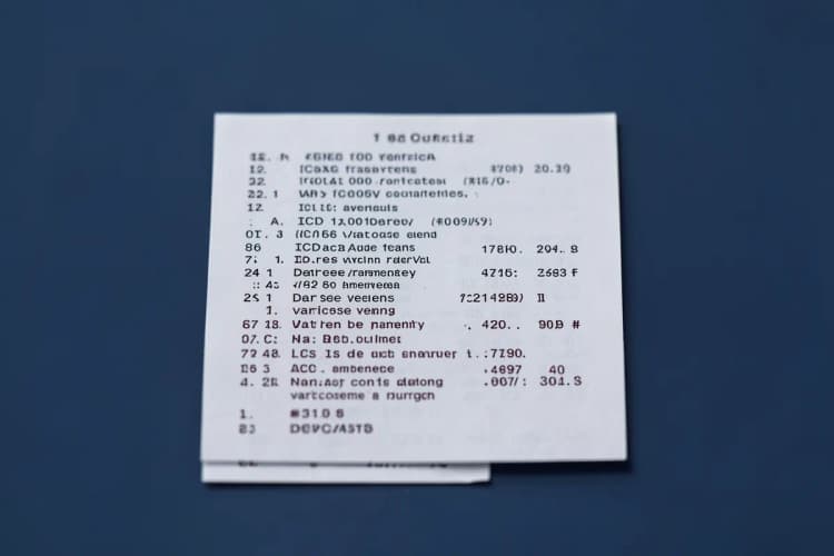 Lista de códigos CID relacionados a varizes em um documento médico.