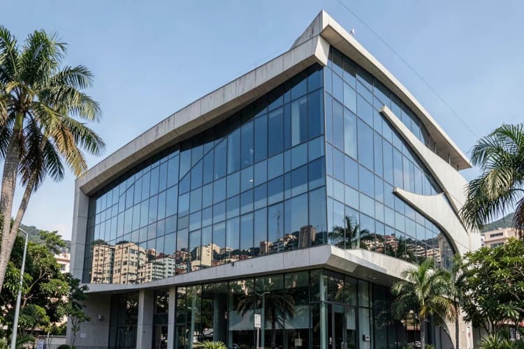 Um prédio moderno de consultórios médicos na cidade do Rio de Janeiro