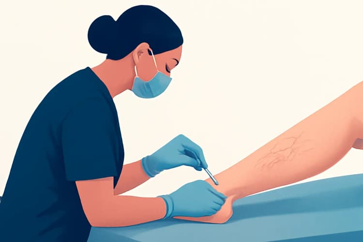 procedimento médico para tratar vasinhos, como escleroterapia